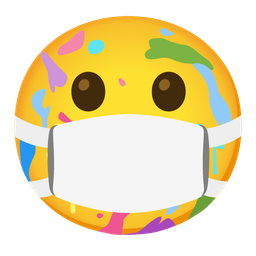 artist palette and face with medical mask