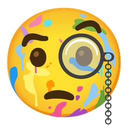 artist palette and face with monocle