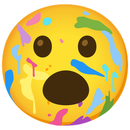 artist palette and face with open mouth