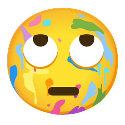 artist palette and face with rolling eyes