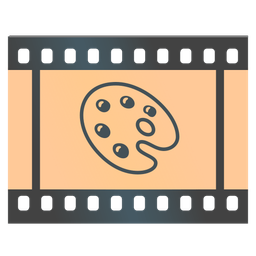 artist palette and film frames