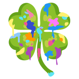 artist palette and four leaf clover