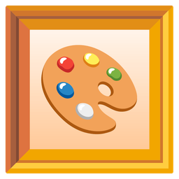 artist palette and framed picture