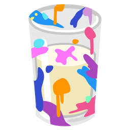 artist palette and glass of milk