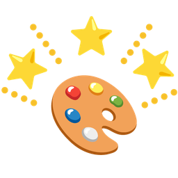 artist palette and glowing star