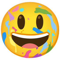 Artist palette and Grinning face with big eyes