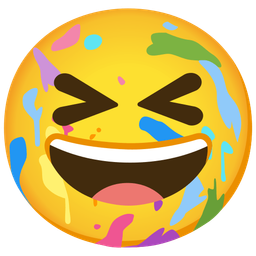 Artist palette and Grinning squinting face