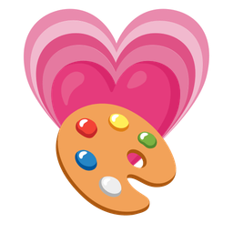 artist palette and growing heart