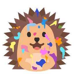 artist palette and hedgehog