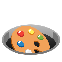 artist palette and hole