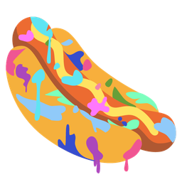 artist palette and hot dog