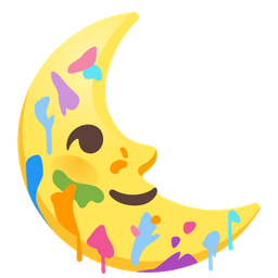 artist palette and last quarter moon face