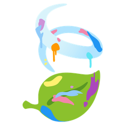 artist palette and leaf fluttering in wind