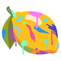 artist palette and lemon