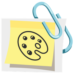 artist palette and linked paperclips