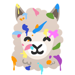 artist palette and llama