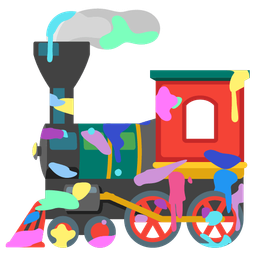 artist palette and locomotive