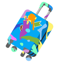 artist palette and luggage