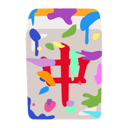 artist palette and mahjong red dragon