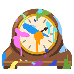 artist palette and mantelpiece clock