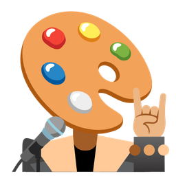 artist palette and microphone