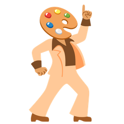 artist palette and mirror ball