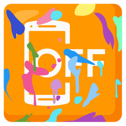 artist palette and mobile phone off