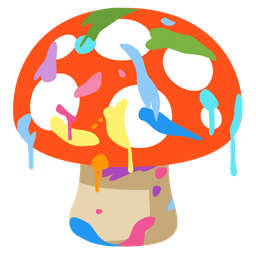 artist palette and mushroom