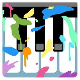 artist palette and musical keyboard