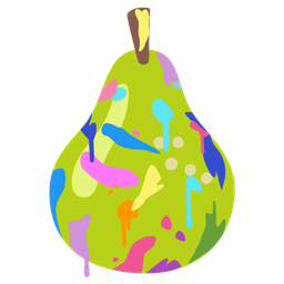 artist palette and pear