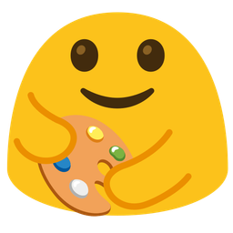 artist palette and people hugging