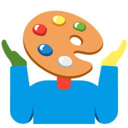 artist palette and person shrugging