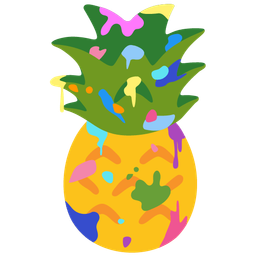 artist palette and pineapple