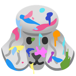 artist palette and poodle