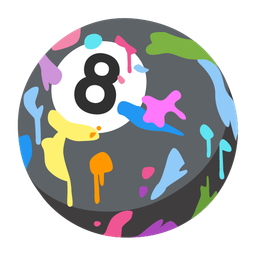 artist palette and pool 8 ball