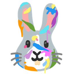 artist palette and rabbit face