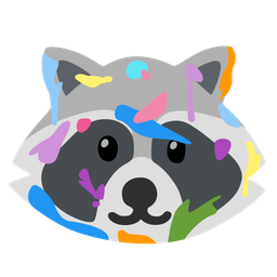 artist palette and raccoon