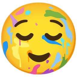 artist palette and relieved face