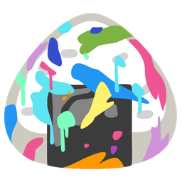 artist palette and rice ball