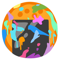 artist palette and rice cracker