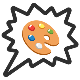 artist palette and right anger bubble