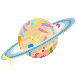 artist palette and ringed planet