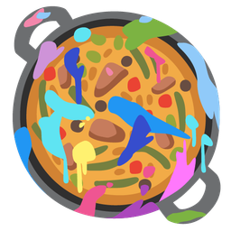 artist palette and shallow pan of food