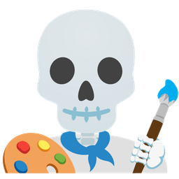 artist palette and skull