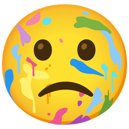 artist palette and slightly frowning face