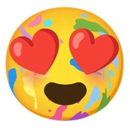 Artist palette and Smiling face with heart-eyes