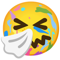 artist palette and sneezing face