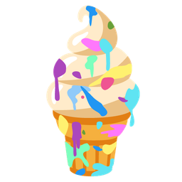 artist palette and soft ice cream