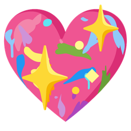 artist palette and sparkling heart