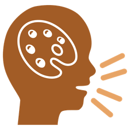 artist palette and speaking head